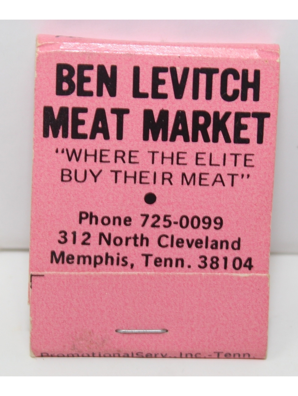 VTG 60s Matchbook Ben Levitch Meat Market Where the Elite Buy Their Meat Memphis